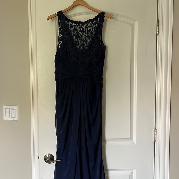 david's bridal navy blue dress mother of the bride Dark Navy Mother of the Bride Dresses,Chiffon Long Mother Dress,Chic Mother Dresses,MD00052, US16W / Dark Navy main image 1